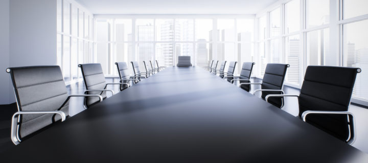 empty table for a board of directors