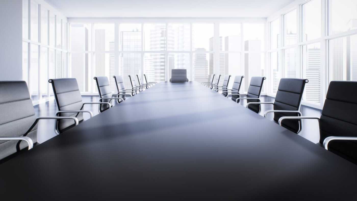 empty table for a board of directors